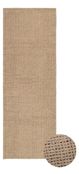 Prateľný/ručne tkaný vlnený behúň v prírodnej farbe 80x230 cm Unexpected Wool – Lorena Canals