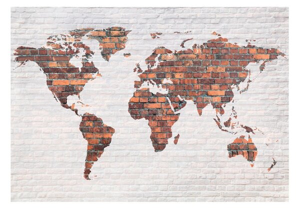 Veľkoformátová tapeta Bimago Brick World Map, 400 x 280 cm