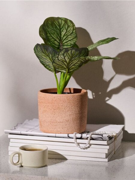 Sinsay - Umelá dekoratívna rastlina Alocasia v kvetináči - zelená