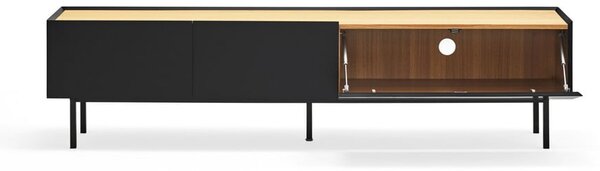Čierny/v prírodnej farbe TV stolík v dekore duba 180x45 cm Arista – Teulat