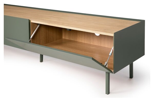 Zelený/v prírodnej farbe TV stolík v dekore duba 180x45 cm Arista – Teulat
