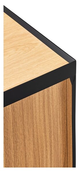 Čierny/v prírodnej farbe TV stolík v dekore duba 180x45 cm Arista – Teulat