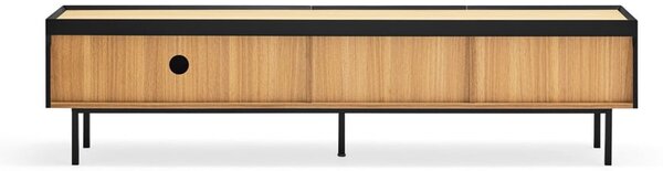 Čierny/v prírodnej farbe TV stolík v dekore duba 180x45 cm Arista – Teulat