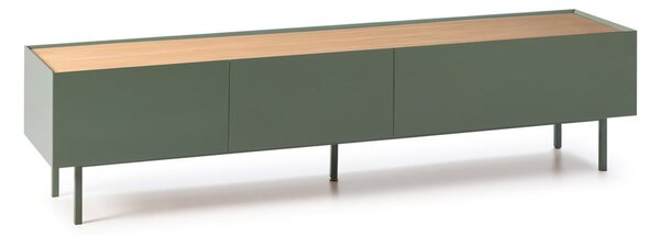 Zelený/v prírodnej farbe TV stolík v dekore duba 180x45 cm Arista – Teulat