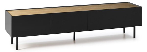 Čierny/v prírodnej farbe TV stolík v dekore duba 180x45 cm Arista – Teulat