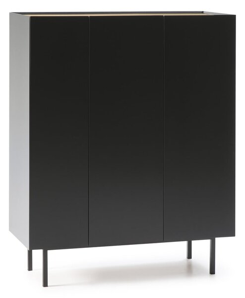 Čierna vysoká komoda v dekore duba 95x120 cm Arista – Teulat