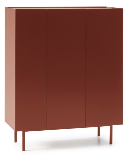 Červená vysoká komoda v dekore duba 95x120 cm Arista – Teulat