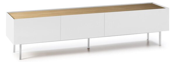 Biely/v prírodnej farbe TV stolík v dekore duba 180x45 cm Arista – Teulat
