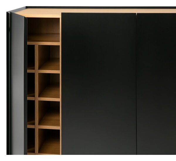 Čierna vysoká komoda v dekore duba 95x120 cm Arista – Teulat