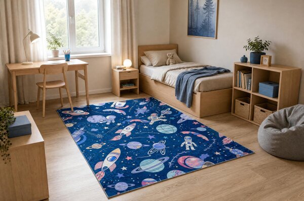 Detský koberec protišmykový BAMBINO 61580 modrý / oranžový