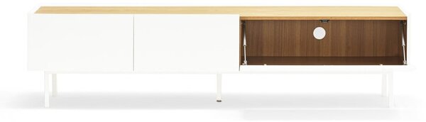 Biely/v prírodnej farbe TV stolík v dekore duba 180x45 cm Arista – Teulat