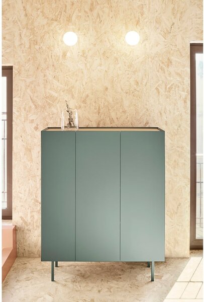 Zelená vysoká komoda v dekore duba 95x120 cm Arista – Teulat