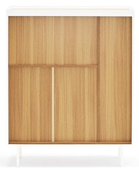 Biela vysoká komoda v dekore duba 95x120 cm Arista – Teulat