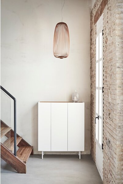 Biela vysoká komoda v dekore duba 95x120 cm Arista – Teulat
