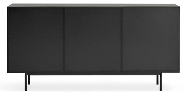 Nízka komoda v dekore duba v čierno-prírodnej farbe 159x80 cm Sierra – Teulat