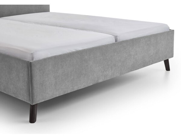 Sivá čalúnená dvojlôžková posteľ s roštom 160x200 cm Piano – Meise Möbel