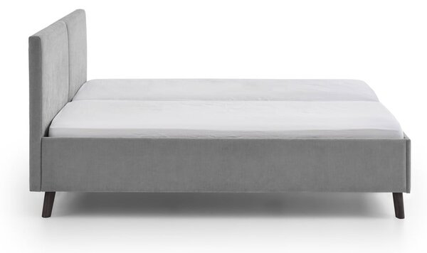 Sivá čalúnená dvojlôžková posteľ s roštom 160x200 cm Piano – Meise Möbel