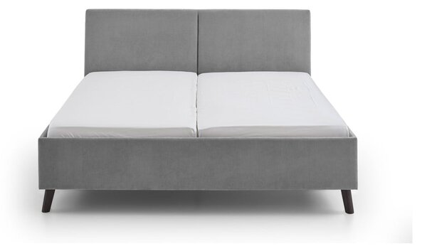 Sivá čalúnená dvojlôžková posteľ s roštom 160x200 cm Piano – Meise Möbel