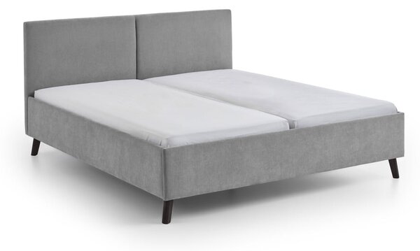 Sivá čalúnená dvojlôžková posteľ s roštom 160x200 cm Piano – Meise Möbel
