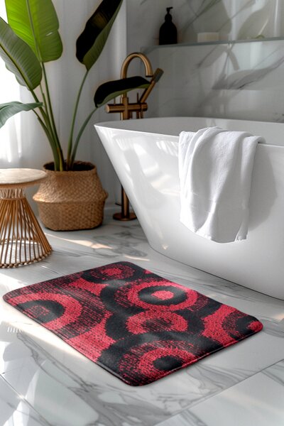 Kúpeľňová predložka červená/čierna CLC Comfort,2 set