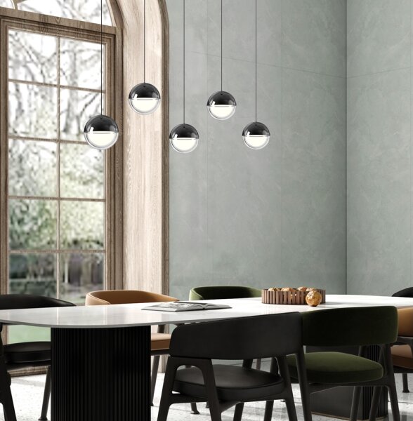 LED luster na lankách ZIREA LED/30W/230V čierna