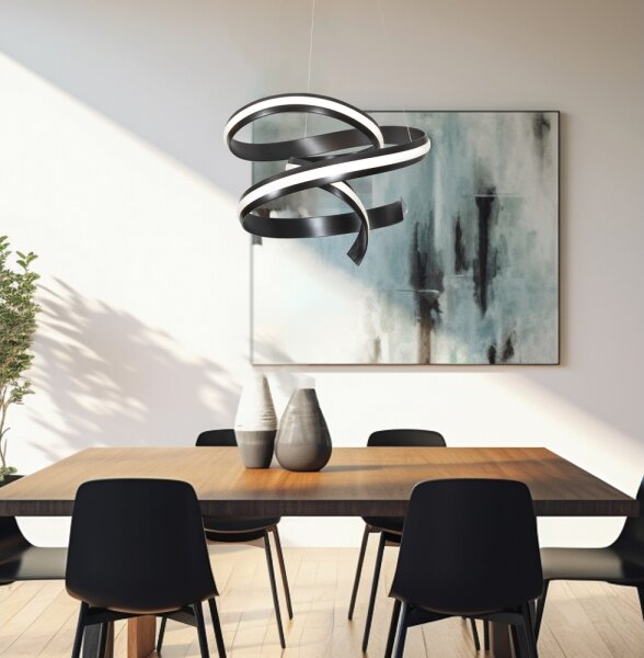 LED luster na lanku AREZIA LED/62W/230V čierny