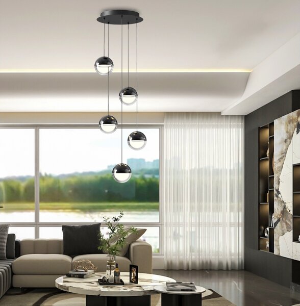 LED luster na lane ZIREA LED/30W/230V čierna