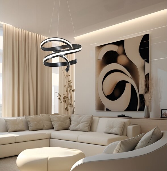 LED luster na lanku AREZIA LED/62W/230V čierny