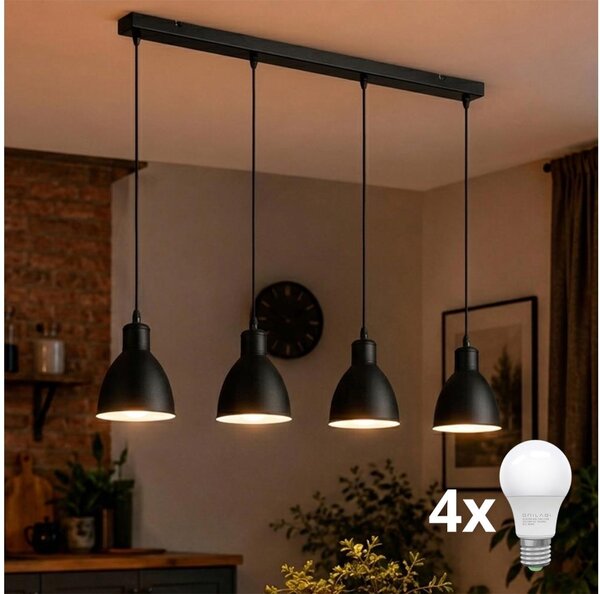 Brilagi - LED luster na lanku RIDDY 4xE27/60W/230V čierny