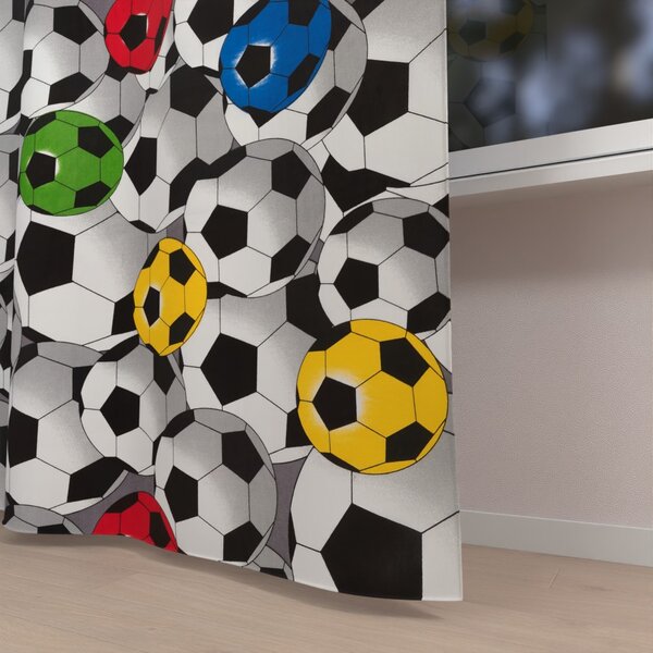 Biante Detský bavlnený záves Sandra SA-580 Farebné a sivé futbalové lopty 150x200 cm