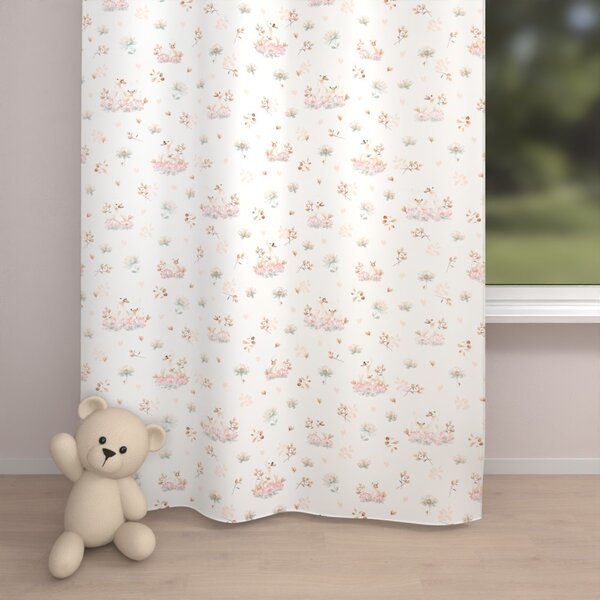 Biante Bavlnený záves Sandra SA-610 Labute medzi leknami na bielom 150x140 cm
