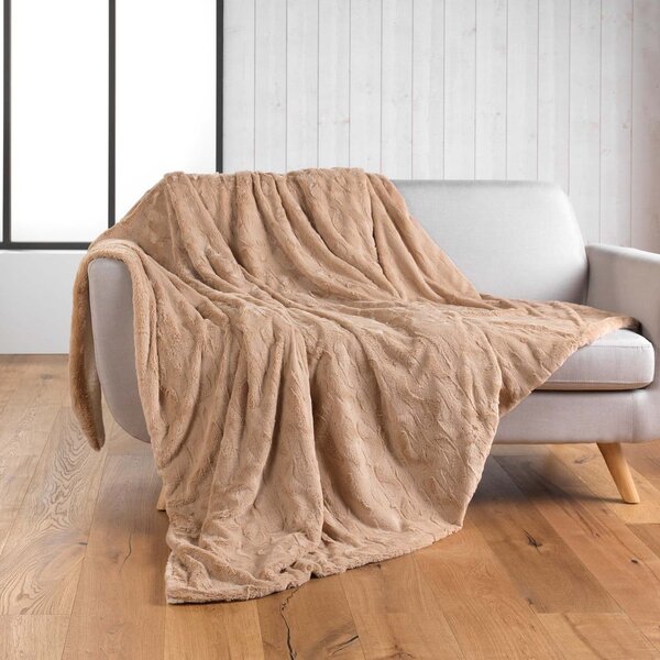 Svetlohnedá deka z mikroplyšu 180x220 cm Foxy – douceur d'intérieur