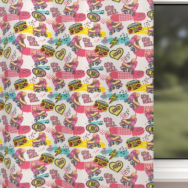 Biante Detský bavlnený záves Sandra SA-604 Ružový retro štýl 150x150 cm