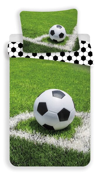 Zelené bavlnené detské obliečky na jednolôžko 140x200 cm Football – Jerry Fabrics