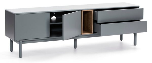 Modrý/sivý TV stolík 180x56 cm Corvo – Teulat
