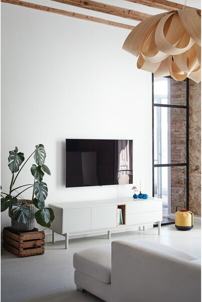 Krémovobiely TV stolík 180x56x40 cm Corvo – Teulat