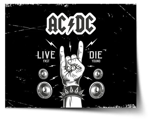 Sablio Plagát ACDC Live fast, die young - 60x40 cm