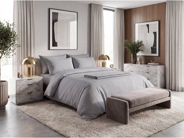 Krepové obliečky DENYX BLEND sivé, hotelová kapsa Rozmer obliečky: 70 x 90 cm | 140 x 200 cm