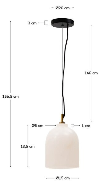 Závesné svietidlo slonovinové ø 15 cm Shenli – Kave Home