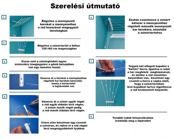 Stropný sušiak na bielizeň Ideal 6 tyčí, 150 cm , 150 cm