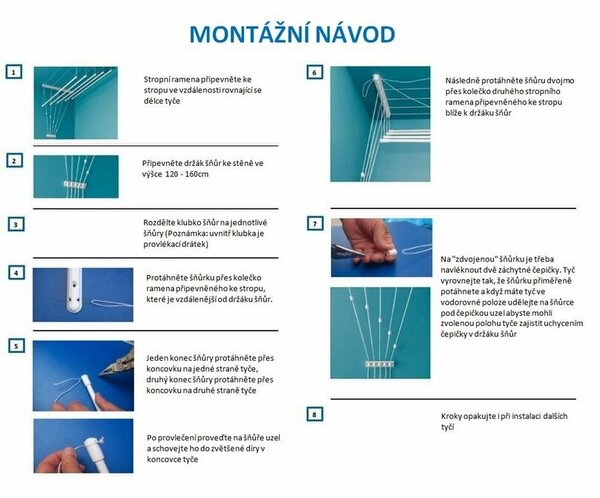 Stropný sušiak na bielizeň Ideal 6 tyčí, 150 cm , 150 cm