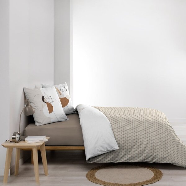 Biele/béžové bavlnené obliečky na dvojlôžko/predĺžené 240x220 cm Natacha – douceur d'intérieur