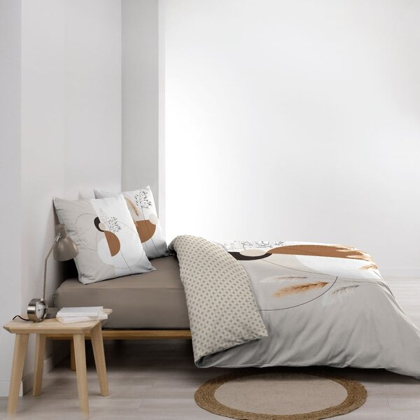 Biele/béžové bavlnené obliečky na dvojlôžko/predĺžené 240x220 cm Natacha – douceur d'intérieur