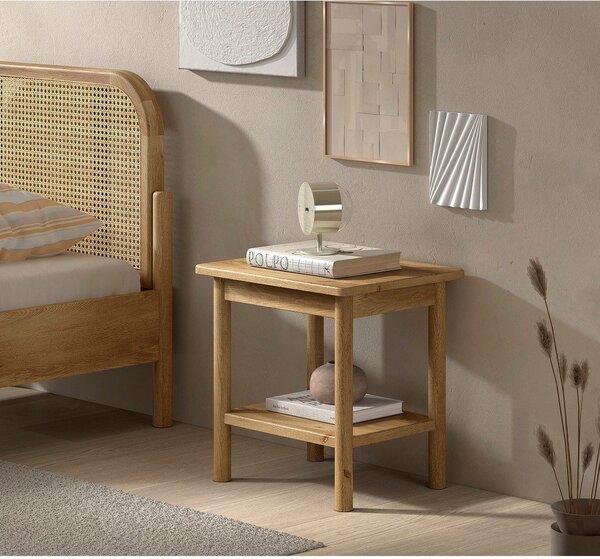 Nočný stolík z dubového dreva v prírodnej farbe Olive – Vipack
