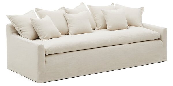 Béžová ľanová pohovka 230 cm Zenira – Kave Home