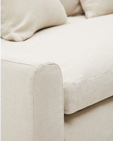 Béžová ľanová pohovka 230 cm Zenira – Kave Home