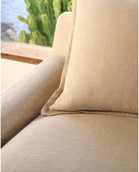 Béžová ľanová pohovka 230 cm Zenira – Kave Home