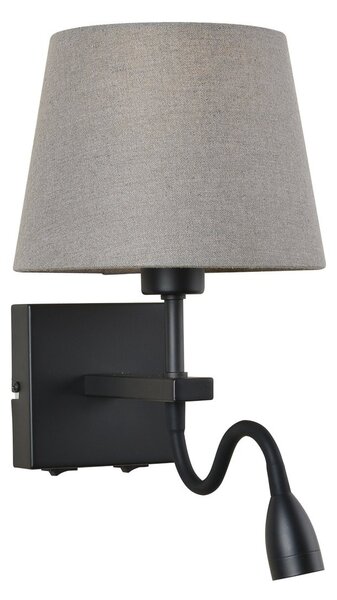 Italux WL-1122-2-BL-BM-RO-GR LED nástenné svietidlo Norte 1x60W + 3W | E27 + LED | 350L | 3000K - čierna, šedá