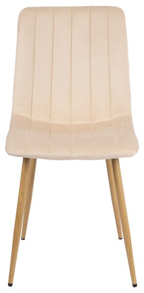 Jedálenská stolička FRESNO VELVET béžová / béžové nohy