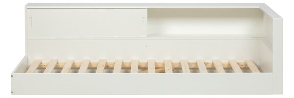 Biela jednolôžková posteľ z borovicového dreva WOOOD Connect, 90 x 200 cm